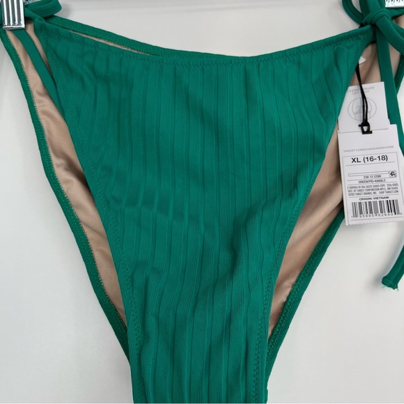 NWTWomen's Ribbed High Leg Extra Cheeky Bikini Bottom - Shade & Shore Green XL - Picture 10 of 17